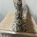 Brighton  Large Tote Buttercup Gray & White 2 Top Leather Straps Charm Canvas Photo 9