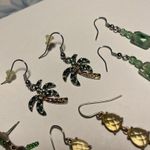Lot Of 5 Costume Earrings Pierced Dangle Green / Yellow Photo 6