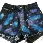 Calvin Klein  galaxy painted black denim shorts high waisted Size 29 Photo 0