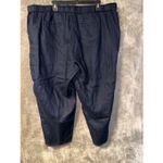 Talbots  Navy 100% linen Cropped Pull On Trousers Crochet Hem 20W #758 Photo 1