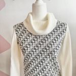 Vintage‎ Geometric Sweater Top Y2K 2000s 90s Abstract Knit Retro Small White Photo 1
