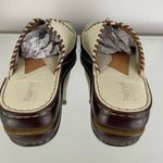 Born concept BORN White Leather Stitch Slide Sandals Photo 4