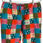 Disney  Parks Mickey Mouse Lounge Pants M Multicolored Patchwork Elastic Waist Photo 1