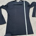 Vince  Long Sleeve Deep Scoop Neck Top in Black Photo 8