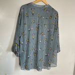 Torrid ‎ Harper 3/4 Sleeve Pullover Blouse Pink Yellow Sheer Floral Sz 3X Photo 1