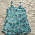 Vintage Blue floral slip dress with bow detail straps Size medium Photo 5