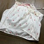 Free People  Eternal Love Embroidered Top in White & Red Large Photo 2