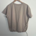 Ideology  Women's Size Medium Tan Short Sleeve Drawstring Hem Shirt Thick Soft Photo 4