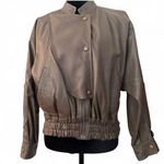 Vintage Essebi Grey Green Faux Leather Bomber Jacket Size undefined Photo 0