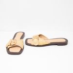 J.Crew NEW Callie Faux Raffia Woven Buckle Open Toe Slip On Flat Sandals Shoes Photo 0