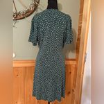 41 Hawthorn Dark Green with Polka Dots Midi Dress size Large White Photo 3