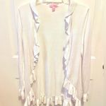 Lilly Pulitzer  white cotton ruffle trim long cardigan Photo 0
