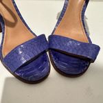 Coach Lexey Leather Snakeskin Chunky Open Toe Sandals Deep Marine Blue Size 8 Photo 2