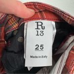 R13  NWT Red Plaid Kate Skinny Pants Size 25 Photo 6