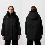 The Kooples NWT Memory Sweet Black Hooded Faux Fur Parka Women’s Size Small Photo 1