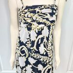 Ann Taylor Black Baby Doll Silk Dress w/ Yellow Floral Print & Removable Straps Photo 0