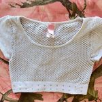 idea usa y2k mcbling white fishnet rhinestone crop top  Photo 1