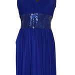 R & M Richards  Royal Blue Midi Dress Size 4P Petite NWT Photo 0