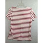 Faded Glory  top Women Large Red And White Striped V Neck Short Sleeve‎ Photo 4