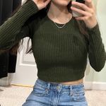 Forever 21 Green Cropped Sweater Top Photo 0