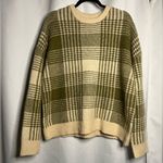 Oak + Fort Olive Green Plaid Crew Neck Sweater Small Photo 5