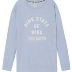 Victoria's Secret PINK Nation Pullover Crewneck Sweatshirt Top XS state of mind Blue Photo 0