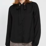 Frank And Oak  Neck Tie Black Blouse Photo 0