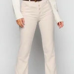 Reformation Cream Cynthia High Rise Straight Corduroy Pants In Bone Size 30 Photo 0