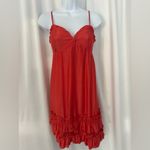 Source Unknown El Expensive Red Ruffle Hem Slip Dress/ Flowy Summer Dress (1095) Photo 1