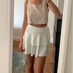 White Ruffle Trimmed Tiered Skirt Size XS Photo 1