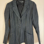Betsey Johnson Vintage 90’s  Black Linen Striped Blazer Jacket size Small Photo 0