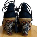 CAbi Isla Espadrille Blue Suede Wedges Size 6.5 Photo 5