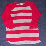 LuLaRoe EUC  “rugby” gray and red striped shirt, size small Photo 0
