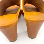 Vince Heath Leather Peep Toe High Block Heeled Mule Cognac Brown Women’s Size 8 Photo 11