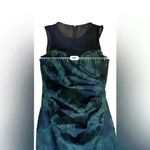 Teri Jon Rickie Freeman Green & Black Stretch Ruched Cocktail Dress NWT 6 Photo 6