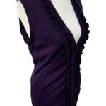 The Limited  Sweater Vest Womens Sz M Plum Knit Cotton Sleeveless V Neck Buttoned Photo 5