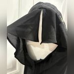 Oscar de la Renta  Black Maxi Slip Dress with Floral Embroidery Size S Photo 6