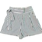 ZARA  Trafaluc Black White Stripe Shorts Paper Bag High Waist w/ Belt Size Small Photo 0
