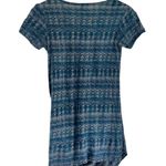 Poetry Linen Short Sleeve Scoop Neck Gathered Bottom Top in Blue Women’s Size 4 Photo 1