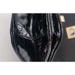 ALDO Small Faux Patent Leather Black and Gold Crossbody Chain Purse Bag Photo 6