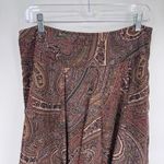 CHAPS Vintage Y2K Forest Fairy Skirt Womens 8 Brown Paisley Polyester Preppy Photo 4