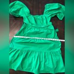 Green Tiered Poof Sleeve Knee Length Dress Sz M Size M Photo 8