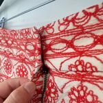 Ann Taylor LOFT Red Embroidered Pattern Shorts Size 2 Coastal Boho Photo 3