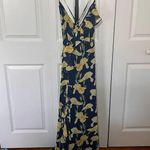 Saved by the Dress NAVY AND YELLOW FLORAL MAXI DRESS WITH LACE UP BACK Photo 3