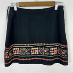 THML Skirt Womens S Black Linen Embroidered Boho Festival Coastal Chic Resort Photo 0