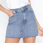 Topshop Mid Rise Cut Off Mini Jean Skirt Size US 4 Photo 0