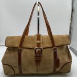 Coach VintageSuede Leather Satchel Bag Tan Brown Buckle Flap Closure Photo 0