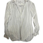 Frank & Eileen  Frank Superfine Cotton Relaxed Fit Shirt White/Blue Stripes Sz M Photo 0