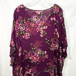 Woman Within Plus Size 26/28W Maxi Dress 2X Floral Purple Short Sleeve Boho 1381 Photo 2