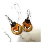 Brown rattan dangling earrings Photo 5